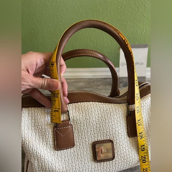 Vintage TED LAPIDUS Paris Logo Embossed Leather Handle Boston Bag Rare White - Picture 12 of 14